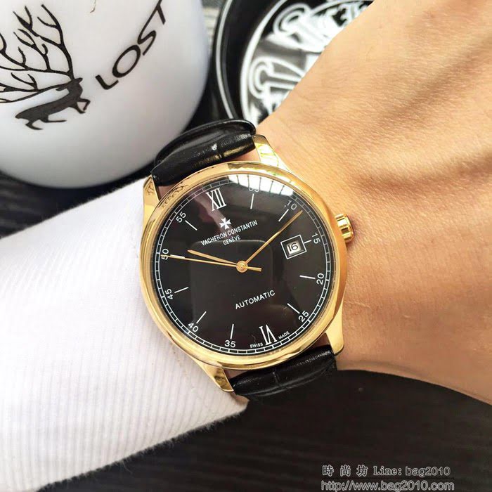 江詩丹頓 Vacheron Constantin 經典兩針半設計 全自動機械機芯 頂級316精鋼表殼錶帶 男士腕表  wssb4729
